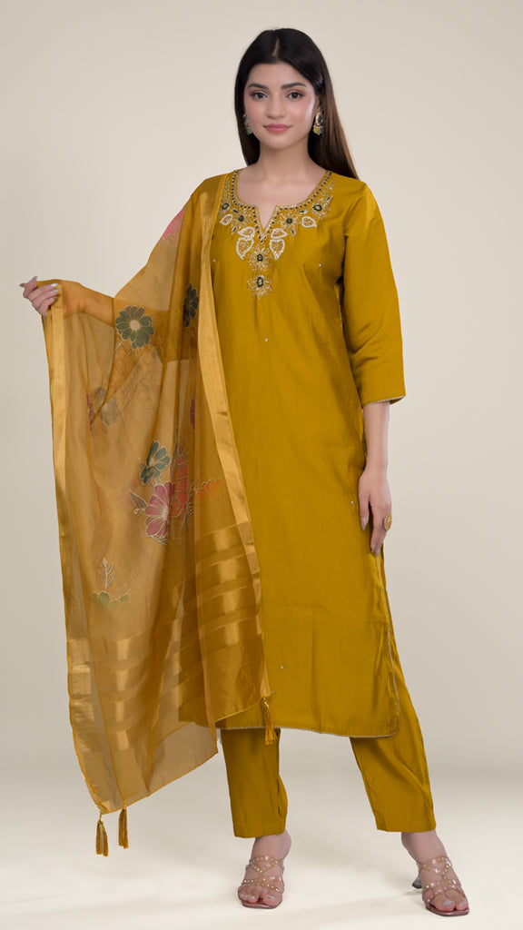 Meha Emroided Silk Kurta Set