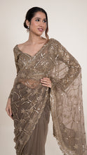 Amaira Zari Handwork Saree in Mouse
