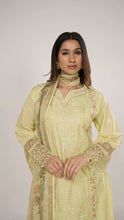 Sharvani Cotton Suit Set in Lemon