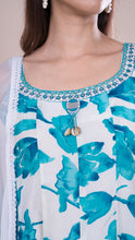 Aira Square Neck Kurta Set in Firozi