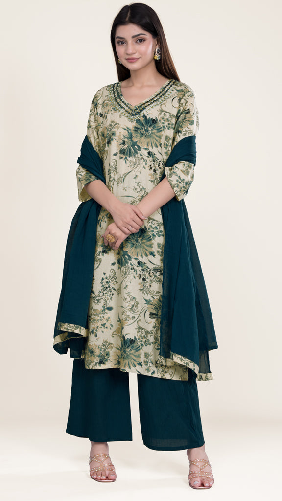 Pia Hand Emroided Casual Kurta Set