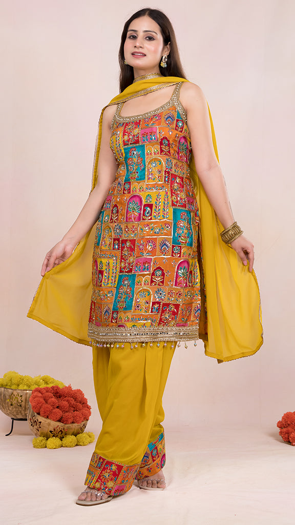 Brinya Kurti with Pants Set