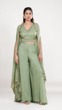 Eliza Green Drape Top & Palazzo Set