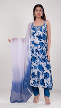 Aira Square Neck Kurta Set in Blue
