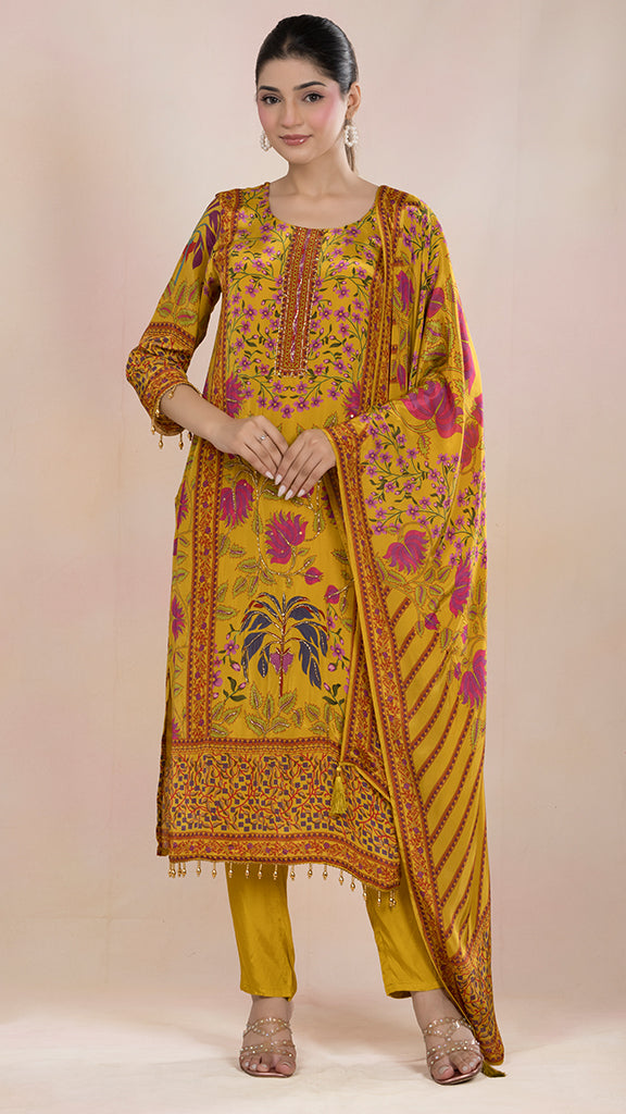 Delynn- Kurta Pants Set with Dupatta