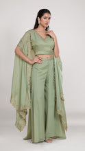 Eliza Green Drape Top & Palazzo Set