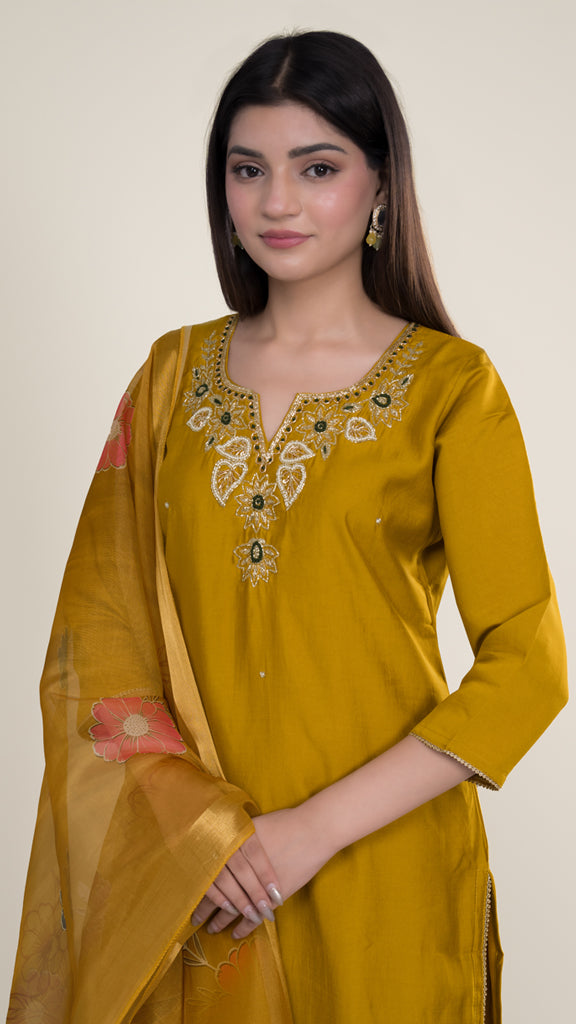 Meha Emroided Silk Kurta Set