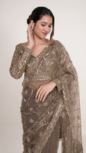 Amaira Zari Handwork Saree in Mouse