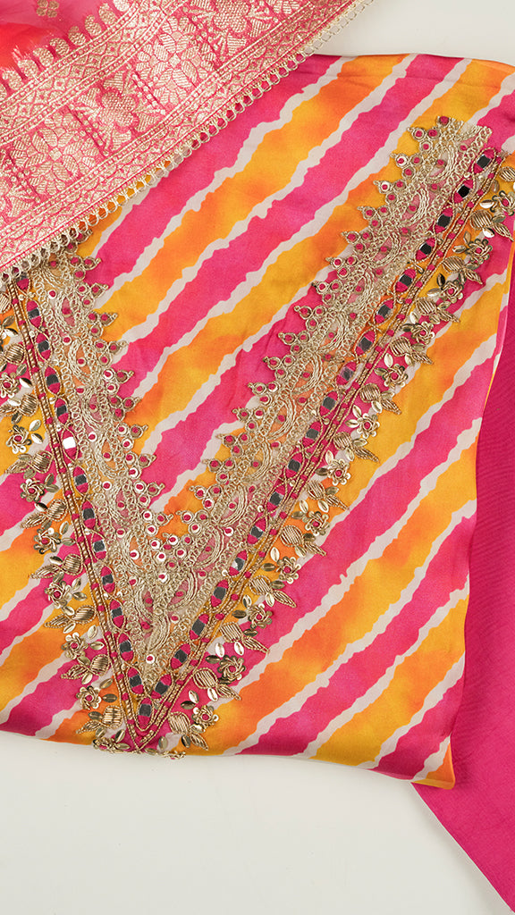 Selira V-neck Kurta Set with Dupatta