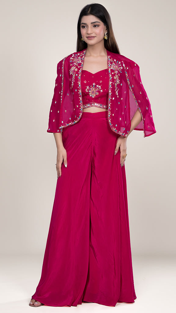 Lila Indo Western Set