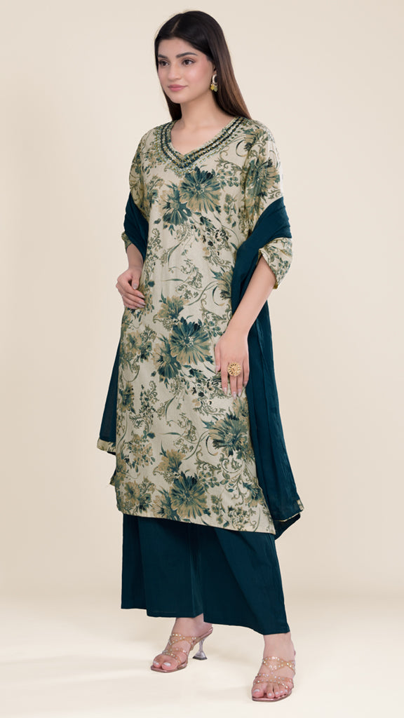 Pia Hand Emroided Casual Kurta Set