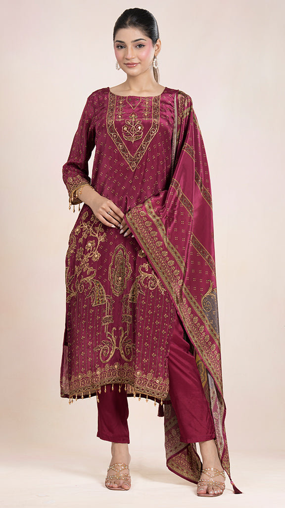 Calina-Kurta pants Set with Dupatta
