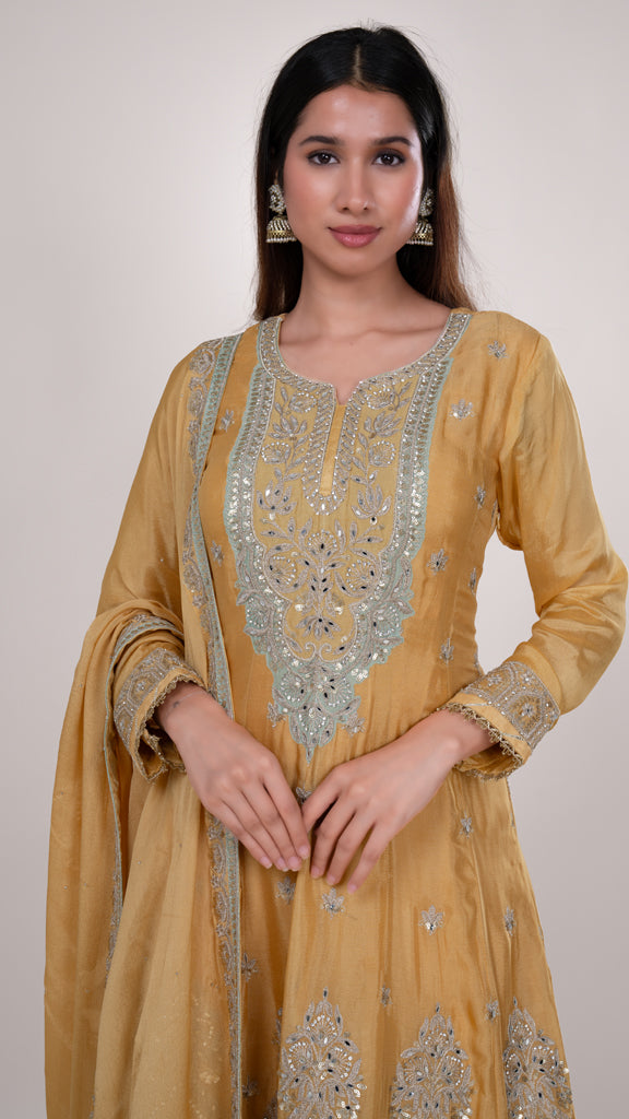Ayesha Emb Dori Heavy Suit in Mustard