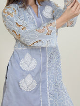 Ziya Schiffli Co-ord Set in Blue