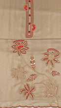 Erya Unstitched Kurta Set in Beige with Red Dupatta