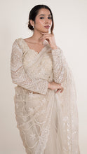 Amaira Zari Handwork Saree in Creme