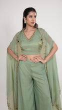 Eliza Green Drape Top & Palazzo Set