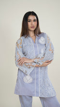 Ziya Schiffli Co-ord Set in Blue