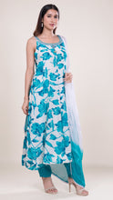 Aira Square Neck Kurta Set in Firozi