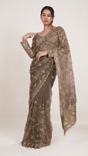 Amaira Zari Handwork Saree in Mouse