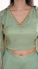 Eliza Green Drape Top & Palazzo Set