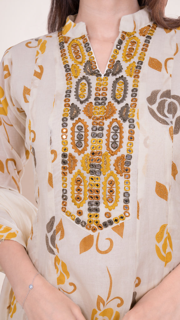 Mustard Flared Kurta Set
