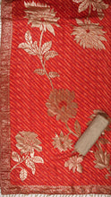 Erya Unstitched Kurta Set in Beige with Red Dupatta