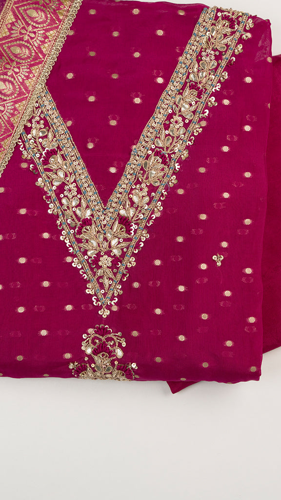 Aelira Unstitched Kurta Set in Pink