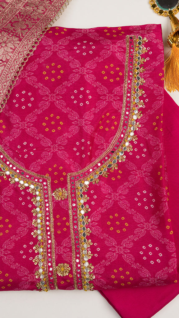 Halyra Unstitched Kurta Set in Pink