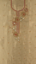 Civara Unstitched Kurta Set in Beige with Orange Dupatta