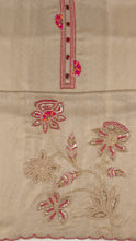 Erya Unstitched Kurta Set in Beige with Pink Dupatta
