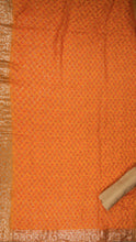 Civara Unstitched Kurta Set in Beige with Orange Dupatta