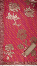 Erya Unstitched Kurta Set in Beige with Pink Dupatta