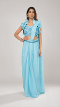 Melina Sky Blue Drape Saree