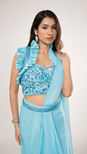 Melina Sky Blue Drape Saree