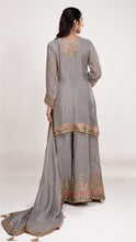 Yuvika Round Neckline Heavy Suit in Grey