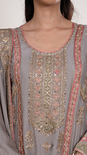 Yuvika Round Neckline Heavy Suit in Grey