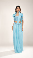 Melina Sky Blue Drape Saree