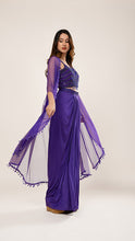 Evani Purple Sequin Drape Skirt Set